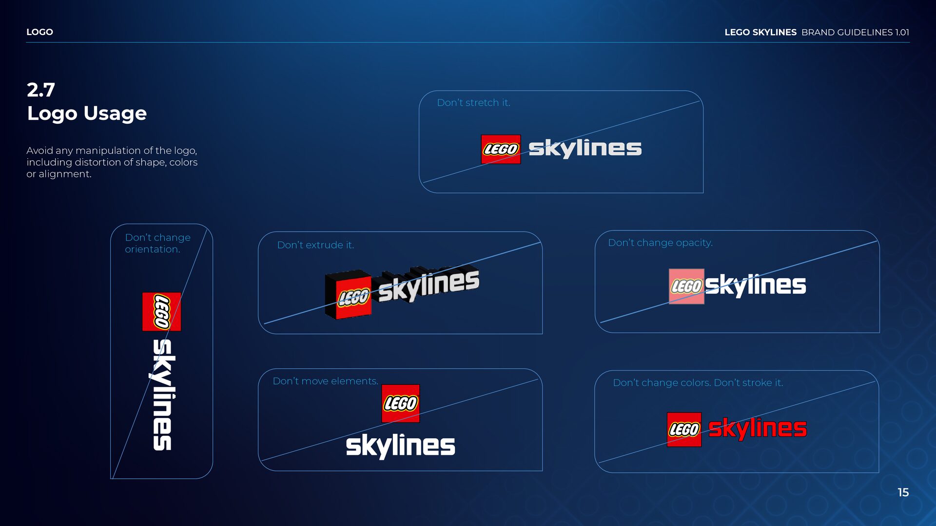 Logo usage, the things you don’t do to it