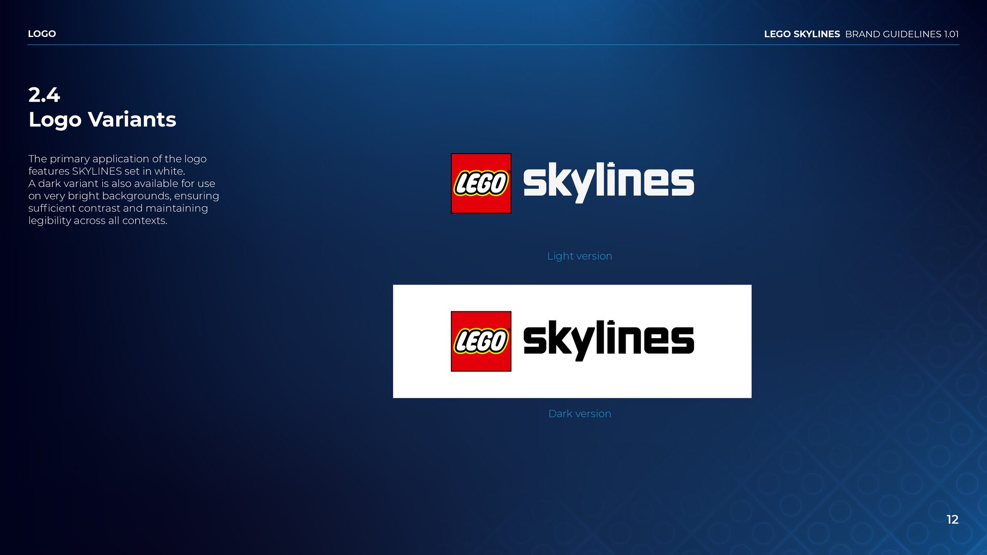 Logo variants, light and dark