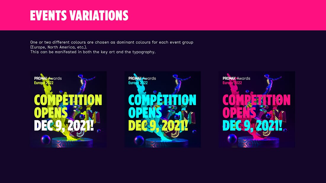 Brand system, event colour variations